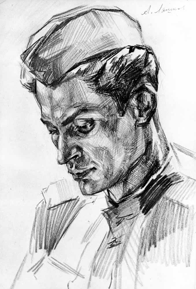 Автопортрет. 1945. Папір, олівець